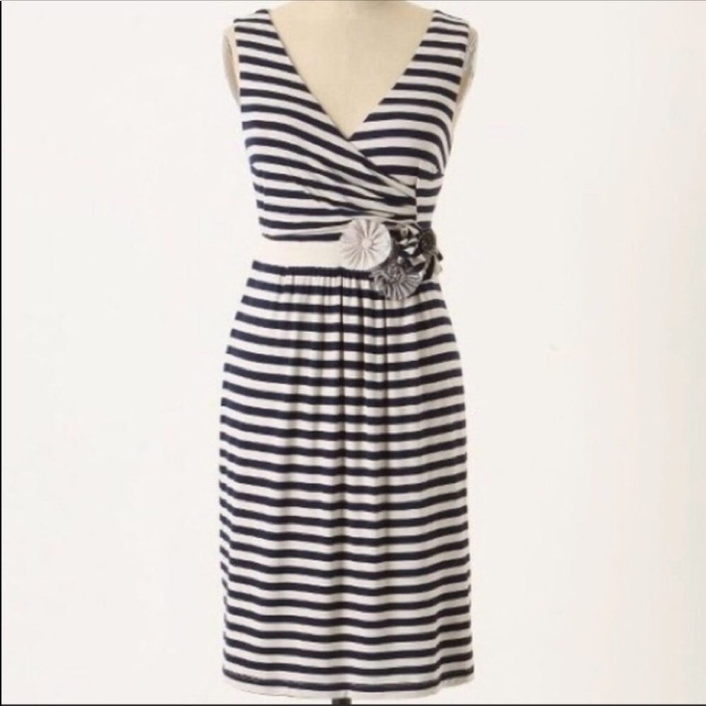 Anthropologie little yellow button Jersey dress